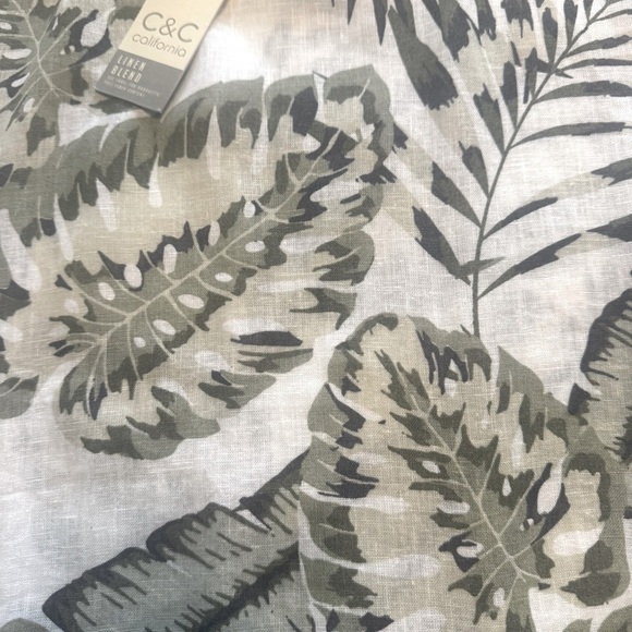 NWT C&C California Linen Blend Tropical Leaf Print Small Dress - Picture 5 of 6